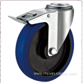 160mm European industrial rubber swivel caster with brake